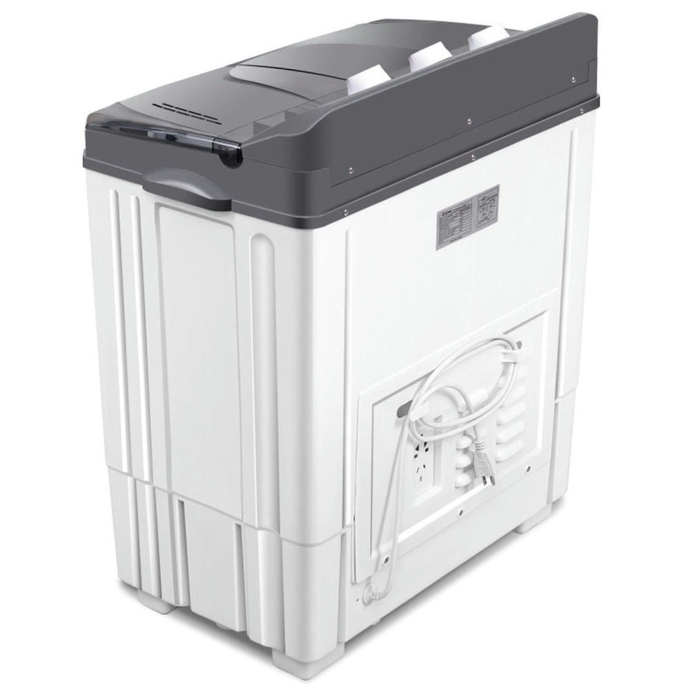 Canddidliike Washing Machine with 260W Washing Power and 140W Spinner Power, 20 lbs Portable Semi-Automatic Twin-tub Washing Machine, Washing Machine for Indoor as Home, Gray