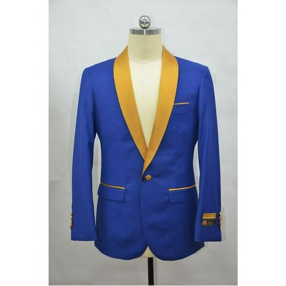 Mens Blazer RoyalBlue ~ Gold Tuxedo Dinner Jacket And Blazer Two Toned