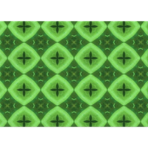 Ahgly Company Machine Washable Indoor Rectangle Transitional Green Area Rugs, 5' x 8'