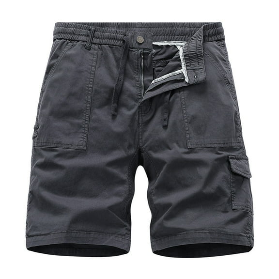 NOLDARES Men's Cargo Shorts Quick Dry Lightweight Stretch Hiking Shorts for Men with Mutil Pockets(Grey,4XL)
