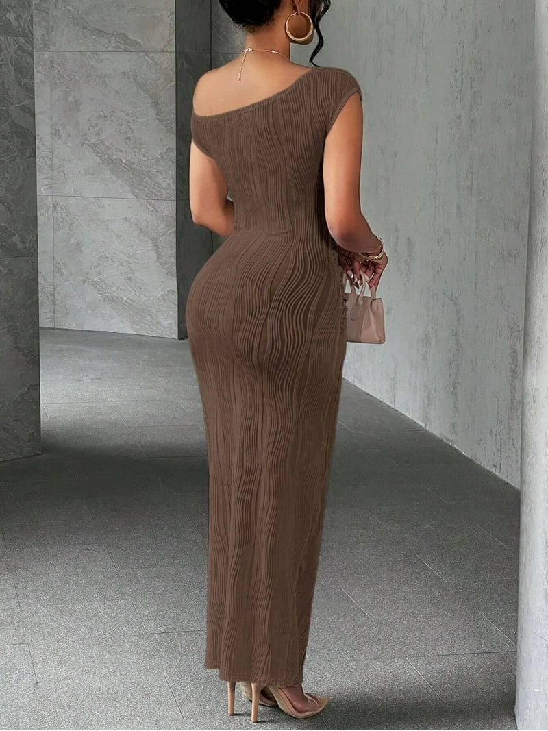 brown spandex dress Women's Napoli Sheath Open Back Spandex Maxi Dress S/M/L/XL/Customize Dark Brown MEAN BLVD Dark Brown / L main image 0