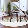 thumbnail image 4 of Round Area Rug 7 Ft, Eucalyptus Leaves Washable Non-Slip Circle Carpet for Living Room/Bedroom, Summer Botanical Green Watercolor Low-Profile Large Runner Mat Collection Rugs for Indoor, 4 of 7