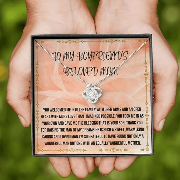 To My Boyfriend's Mom Gift ,Mother in Law Jewelry Necklace for Christmas,Birthday & Mother's Day,Message Card to Boyfriend Mother