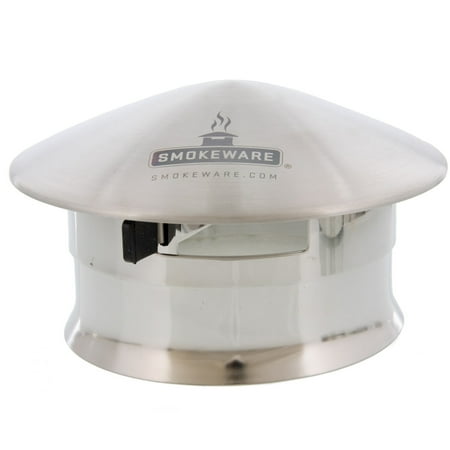 Big Green Egg Smokewear Vented Chimney Cap, All Weather, Precise ...