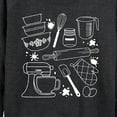 thumbnail image 3 of Instant Message - Baking Tools Line Art - Women's Lightweight French Terry Long Sleeve Shirt, 3 of 6