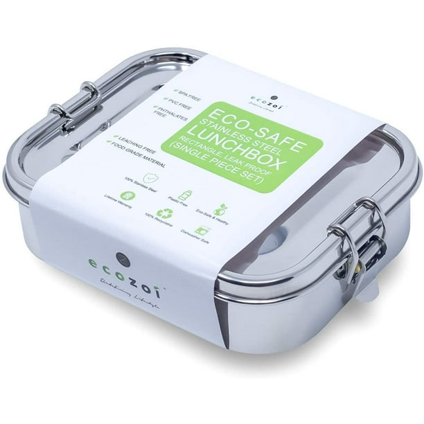 Ecozoi Leak Proof Stainless Steel 1Tier Eco Lunch Box Metal Bento Box