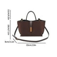 thumbnail image 2 of LIJCC Women Suede Bags Large Leather Tote Bag Fall Purse Classic Shoulder Handbag Satchel Bag Brown Top-handle Bag with Adjustable Strap for Commuting, 2 of 3