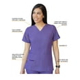 thumbnail image 3 of Adar Pro Heather Breakthrough Plus Scrub Set For Women - Enhanced V-Neck Top & Multi Pocket Pants - 4400H - Heather Grape - XXS, 3 of 7