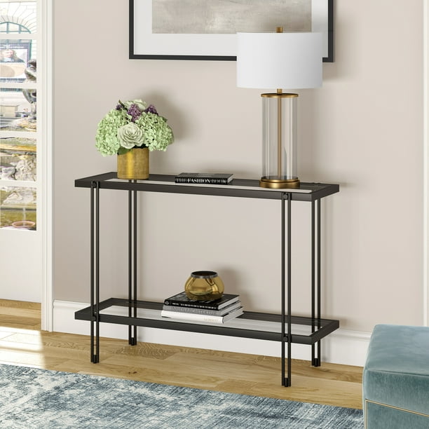 Evelyn Zoe Contemporary Metal Console, Contemporary Sofa Table With Stools