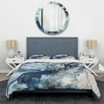 thumbnail image 3 of Designart "Blue And Grey Ethereal Elixir IX" Abstract Bedding Covert Set - Modern Blue Transitional Bed Set With 1 Sham, 3 of 6