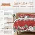 thumbnail image 6 of Christmas Truck Snowman Comforter Set Queen Size, Xmas Ball Snowflakes Animal Red Soft Bedding Set for Man Woman, 4 Pieces Duvet Cover Set with Fitted Sheet, 2 Pillowcases, 6 of 9