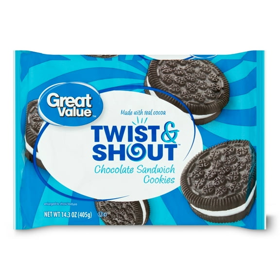 Great Value Twist & Shout Chocolate Flavor Sandwich Cookies, 14.3 oz