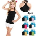 thumbnail image 7 of ZACPNCV 4 Pieces Girls Tank Top Sleeveless Racer Back Top Camisole Cami Undershirts Yellow 4-5 Years, 7 of 7