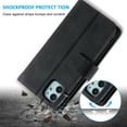 thumbnail image 4 of Dteck 9 Card Slots Wallet Case for Apple iPhone 12 mini 5.4-inch,Hybrid Magnetic PU Leather Zipper Kicstand Shockproof Rubber Full Protector Cover with Strap,Black, 4 of 7