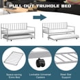 thumbnail image 4 of Twin Metal Daybed Sofa Bed Set with Roll Out Trundle-Silver, 4 of 10