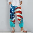 thumbnail image 3 of Tnhcen Women's Spring Autumn Wide Leg Pants - Patriotic Print Loose Fit Casual Trousers Pre Shrunk Spacious Cut S-5XL Sizes for Patriotic Spirit & Comfort, 3 of 5