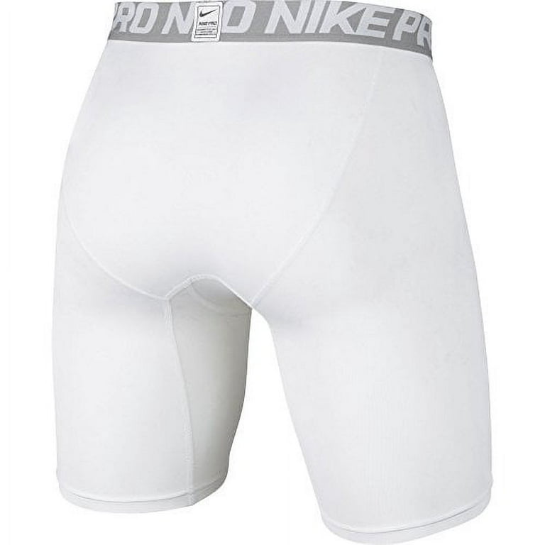 Nike Men's Pro Combat 6 Compression Shorts (White/Matte Silver/Black,  Medium) 