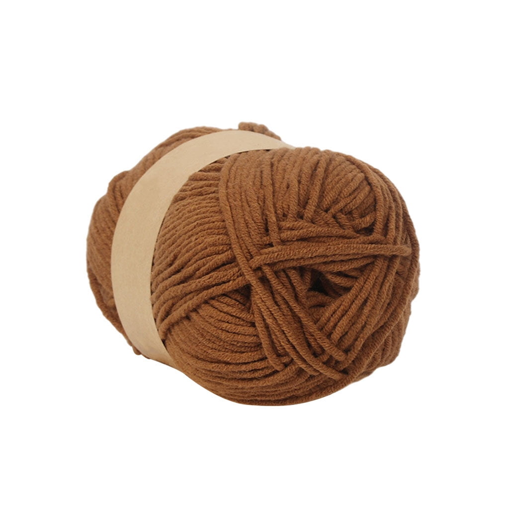 50G 5MM Thick Handknitting Yarn Winter Warm Soft Wool Yarn for Crocheting  Sweater Scarf (Color : 2)