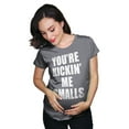 thumbnail image 2 of Maternity Kicking Me Smalls Funny T shirt Pregnancy Announcement Novelty Tee, 2 of 9