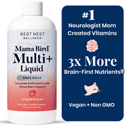 Best Nest Wellness Mama Bird Liquid Prenatal Vitamins, Methylfolate, Strawberry Flavor, 16 oz