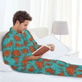 thumbnail image 6 of Honeii Fun Octopus Pattern Mens Pajamas Set,2pcs Men's Lounge Long Sleeve Sleep Shirt and Pajama Bottoms Sleepwear Set,Mens Pjs Sets-XX-Large, 6 of 7