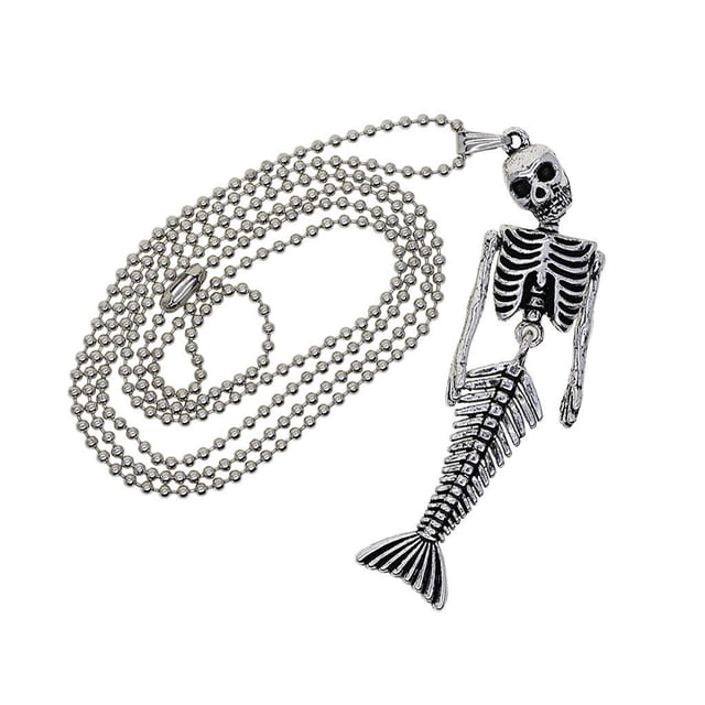 Collar de colgantes Perfecl Aleación De Halloween Con Collar De Cadena Con Sirena Colgante Joyería De Moda Hombres Mujeres Collar De Plata