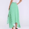 thumbnail image 4 of Vintage mujeres cintura alta lunares falda maxi lado hendidura asimétrica dobladillo verano retro fa Abanopi Verde S, 4 of 7