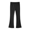 thumbnail image 6 of Hurxie Girl's Flare Leggings with Pockets High Waisted Bootcut Yoga Pants Kids Dance Bell Bottoms Leggings Black,5-6 Years, 6 of 6