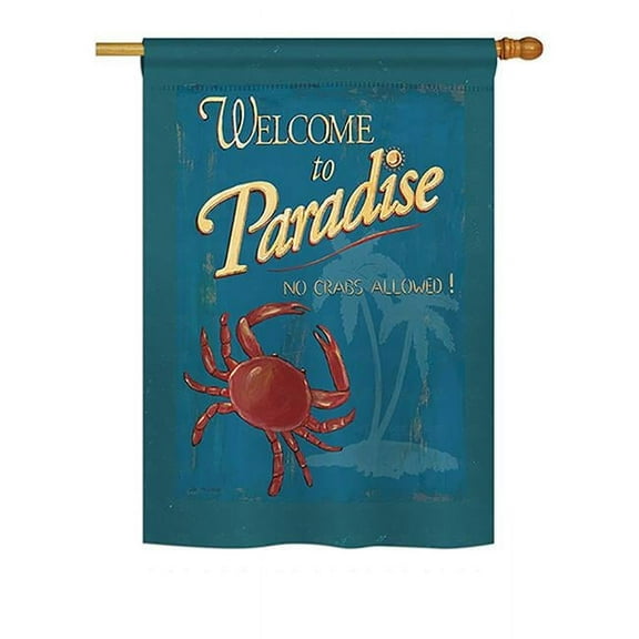 Breeze Decor BD-NA-H-107057-IP-BO-DS02-US No Crabs Allowed Coastal - Everyday Nautical Impressions Decorative Vertical House Flag - 28 x 40 in.