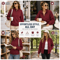 thumbnail image 6 of Aezemi Women Full Zip Oversized Sweatshirt with Cargo Pockets Mock Neck Zip up Fashion Loose Fit Fall Winter Outerwear Coat Casual Trendy Long Sleeve No Hood Sweatshirt for Women XXL, 6 of 7
