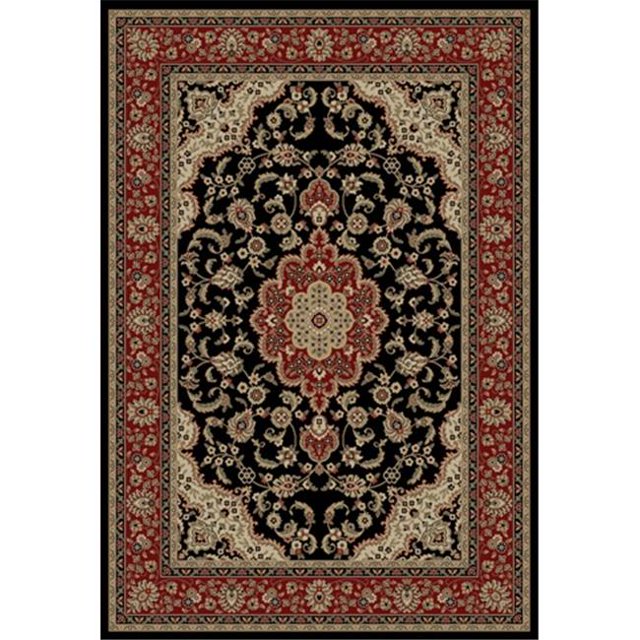 Barclay Medallion Kashan 3 ft. 11 in. x 5 ft. 3 in. Rectangular Area Rug in Black