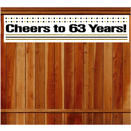 Item#063CIB 63rd Birthday / Anniversary Cheers Wall Decoration Indoor / OutDoor Party Banner (10 x 50inches)