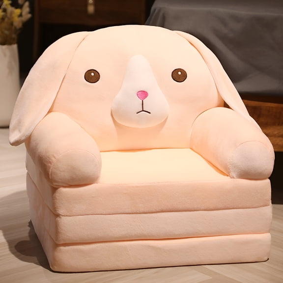 XIBUFE 2026 New 2 in 1 Kids Fold Out Couch to Lounger,Comfy Toddler Chair Sleeper,18 Months,Removable Washable Cover,High-Resilience Foam,Animal Designs,Birthday Gifts for Girls,Fully Assembled