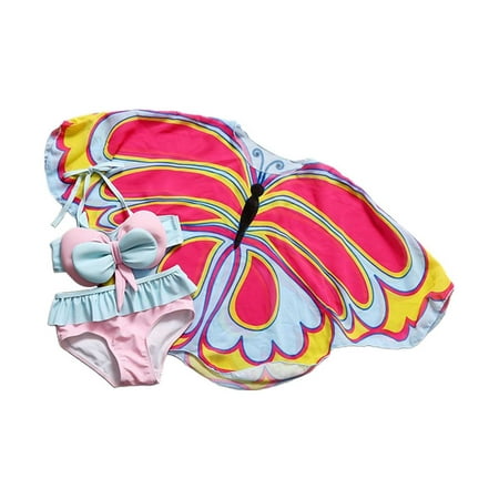 

Lovely Casual Swimwear For Children Girls Patchwork Printed Fashion Sport 3PCS Summer Fashion Rash Guard Bathing Wears Pool Cozy Swimsuits