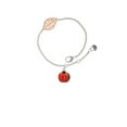 thumbnail image 2 of Delight Jewelry Silvertone Small Pumpkin With Lines - Rose Goldtone Leaf Delicate Bracelet, 6.25+1.75", 2 of 4