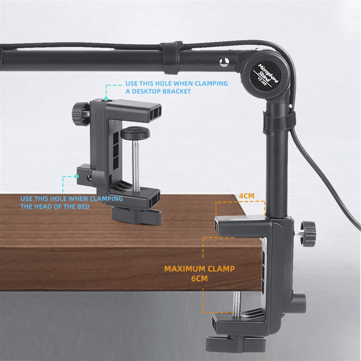 Foldable Recording Microphone Holder Suspension Boom Scissor Arm Stand Holder with Mic Clip Table Mounting Clamp