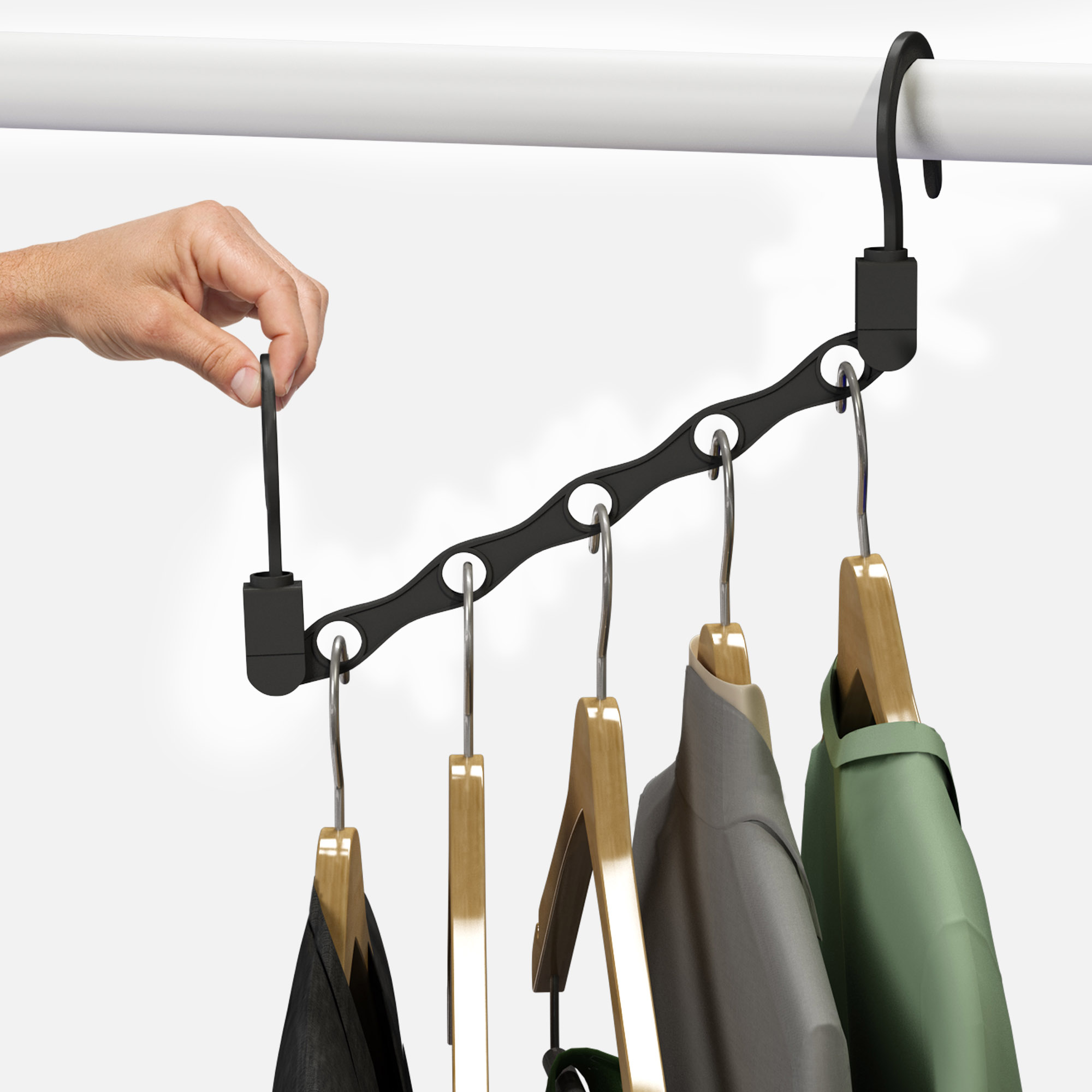 Space Saving Closet Organization Vertical and Horizontal Multi Hanger for Shirts, Pants, and Coats, All Your Dorm Room Essentials by Everyday Home - image 4 of 6