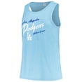 thumbnail image 2 of Women's Soft as a Grape Light Blue Los Angeles Dodgers Plus Size Curvy High Neck Tri-Blend Tank Top, 2 of 3