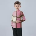 thumbnail image 7 of Long Sleeve Plaid Button Up Shirts for Boys Girls Classic Collared School Uniform Tops Kids and Toddlers Blouses (5Years, Pink), 7 of 7