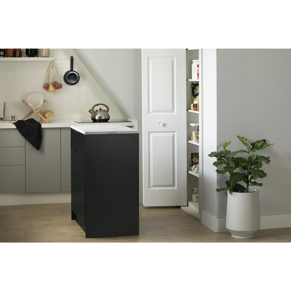 South Shore Brand, Olio Contemporary Kitchen Island, Small Black