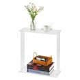 thumbnail image 1 of Table Console Mince en Acrylique Transparent à 2 Niveaux – Moderne, Incassable et Imperméable, Table d'Appoint de Sofa Gain de Place avec Rangement Ouvert, Parfaite pour les Petits Espaces, Transparente, KS76 Carrée à 2 Couches, 18*7*20 Po, 1 of 7
