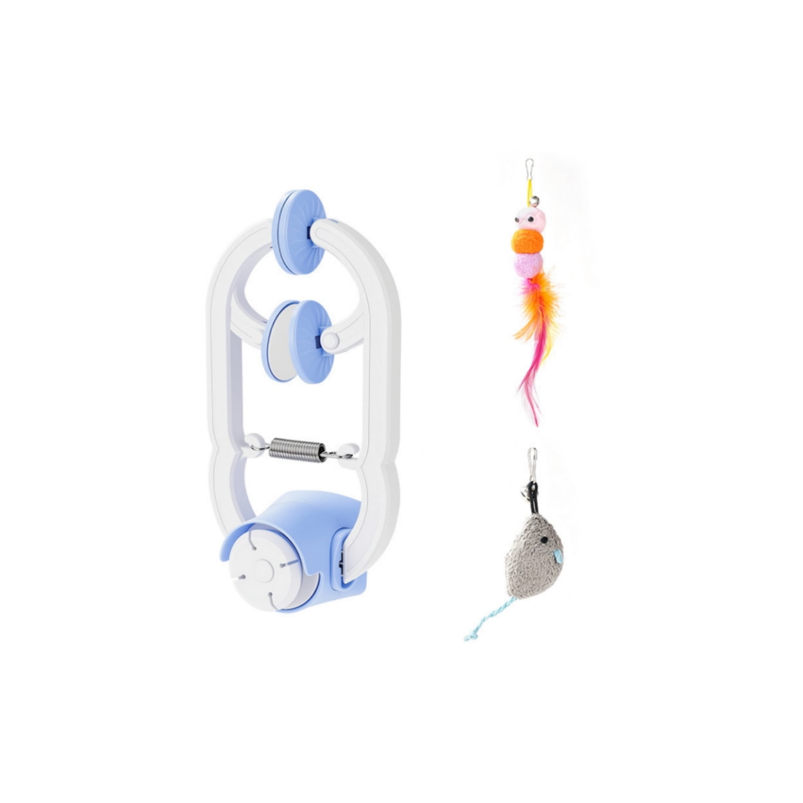 Cat Toy Automatic Retractable Wand with Door Clip Rotating Ball for Indoor Play