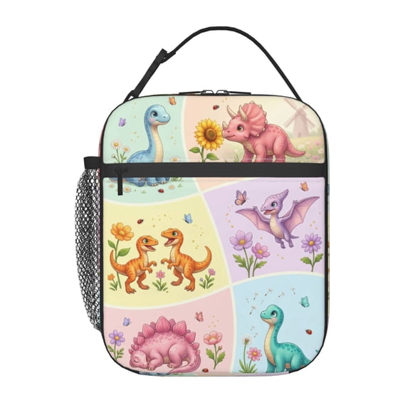 Dinosaur Insulated Lunch Box, Cute Dinosaur Design, Reusable Cooler Bag For Travel Picnic Camping And Daily Use