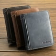 thumbnail image 3 of Flmtop Baellerry Men Foldable Purse Multi Card Slot Retro Wallet Faux Leather Bag Pouch, 3 of 10
