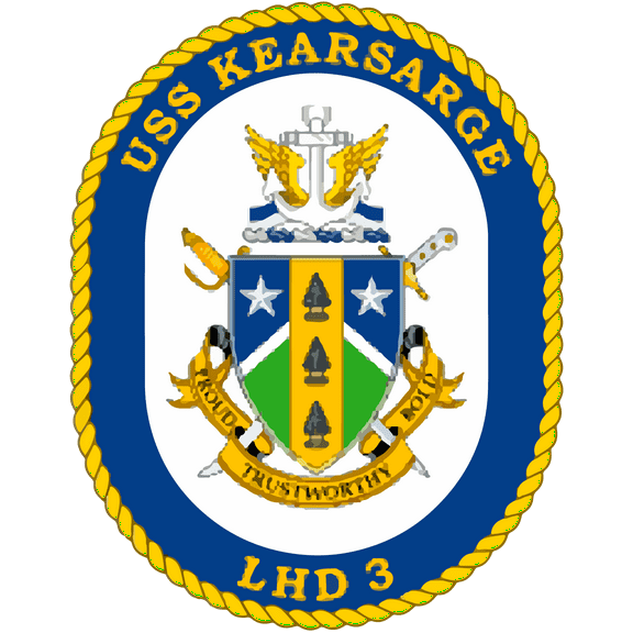 USS Kearsarge LHD-3 Badge Sticker Decal Wasp Class Amphibious assault ship Car Sticker Bumper Sticker for Car Emblem - 4 inch