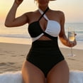 thumbnail image 4 of Ailaofu Maillot de Bain Tankini Modeste à Col en V pour Femmes - Bikini Imprimé avec Coussin de Poitrine Intégré, 4 of 6