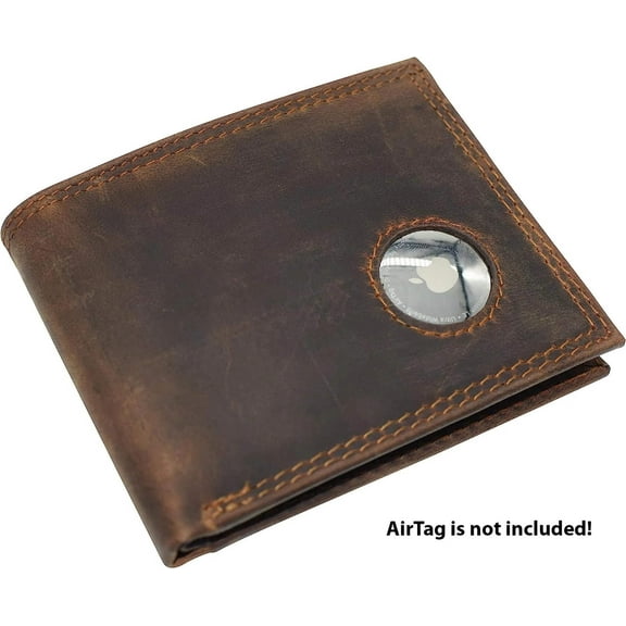 Vintage Leather Men's Bifold Wallet Credit Card Holder Airtag Case