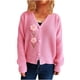 thumbnail image 2 of Ailaofu Women's Long Sleeve Knit Sweater Open Front Cardigan Button Loose Outerwear, 2 of 5