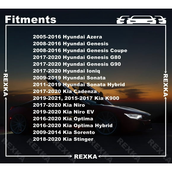 Rexka 20pcs Rocker Moulding Clips for Hyundai KIA 87758-3L000 Azera Genesis Ioniq Sonata Cadenza K900 NIRO Optima Sorento Stinger