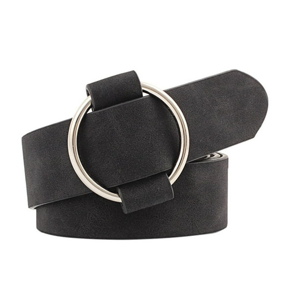 jovati Women Needle-Free Round Buckle Casual Ladies Belt Youth Fashion Wide Belt Belt